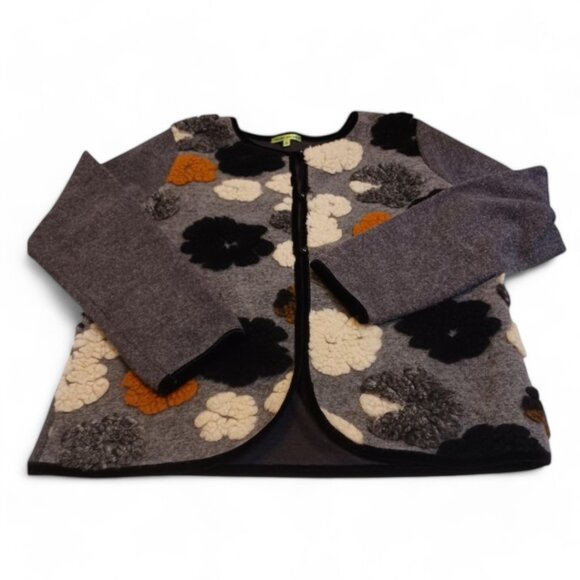 Vintage Y2K Preppy Trisha Tyler Floral Sherpa Style Button Up Cardigan S… - Picture 5 of 10